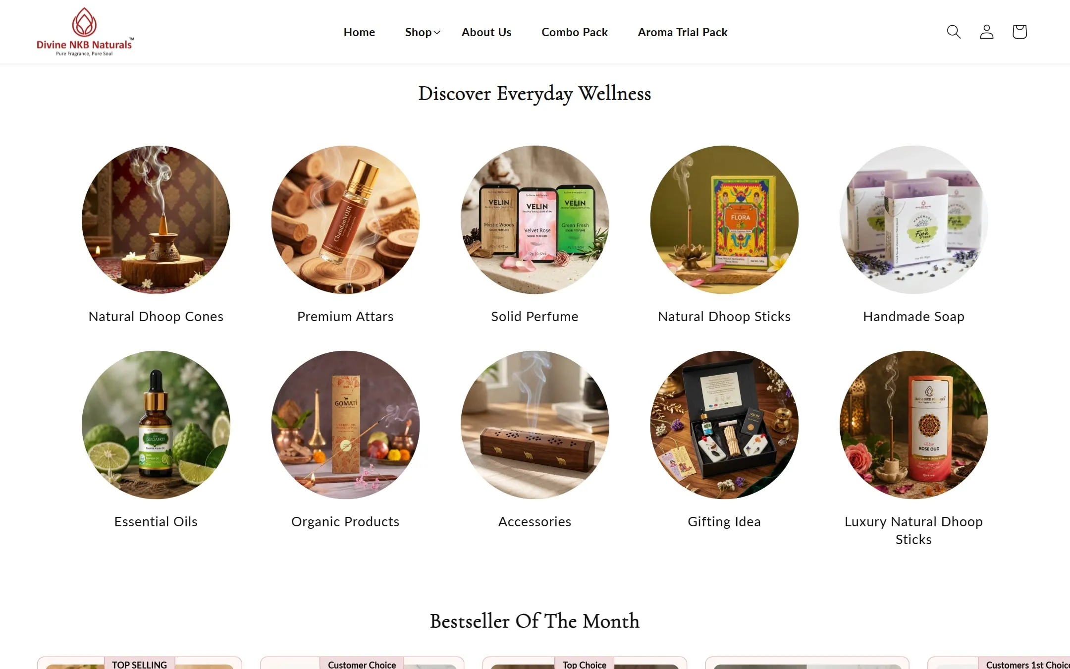 Discover Everyday Wellness category circles