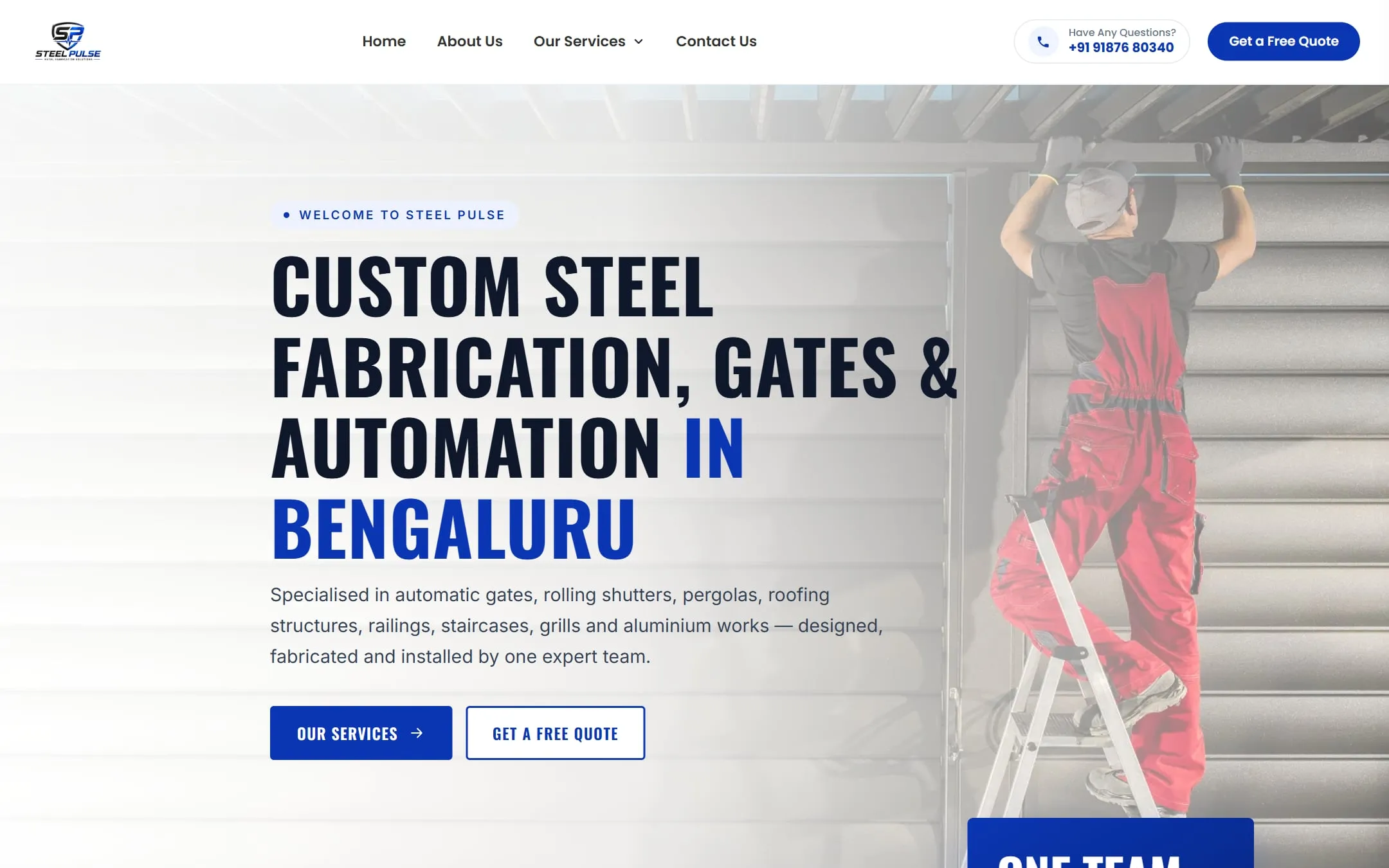 Steel Pulse homepage on desktop