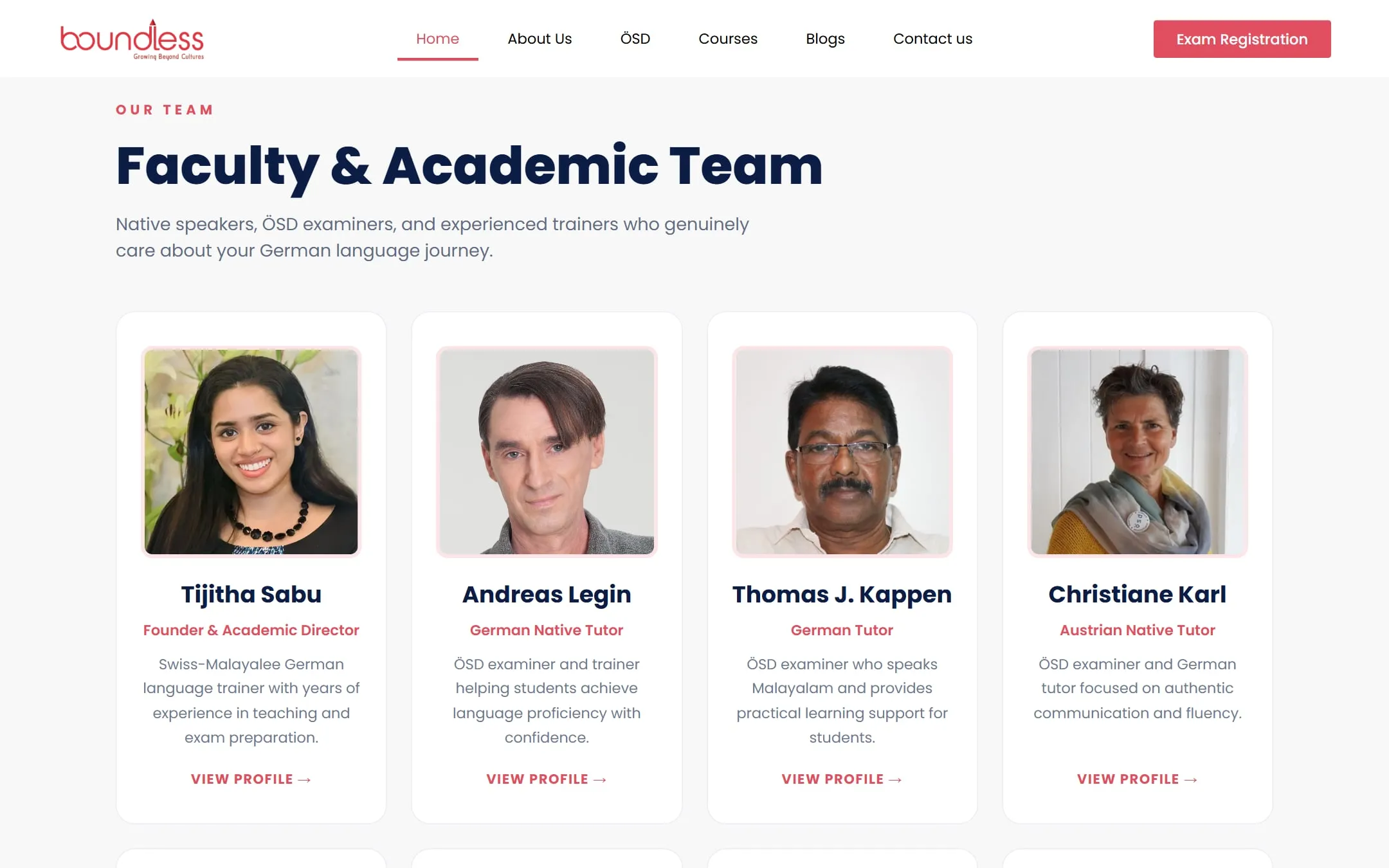 Faculty and academic team profiles