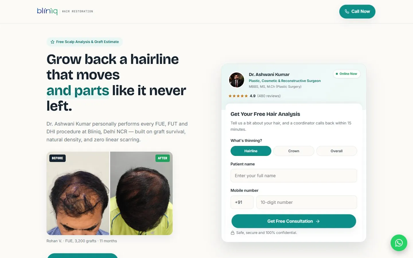 Dr. Ashwani Kumar, Bliniq website