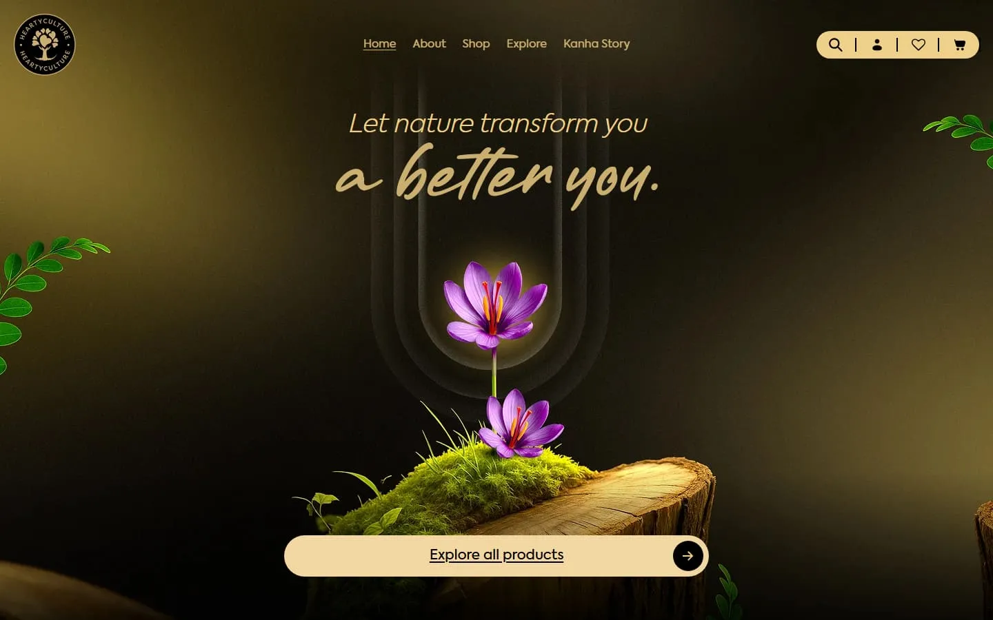 Heartyculture Shopify store homepage