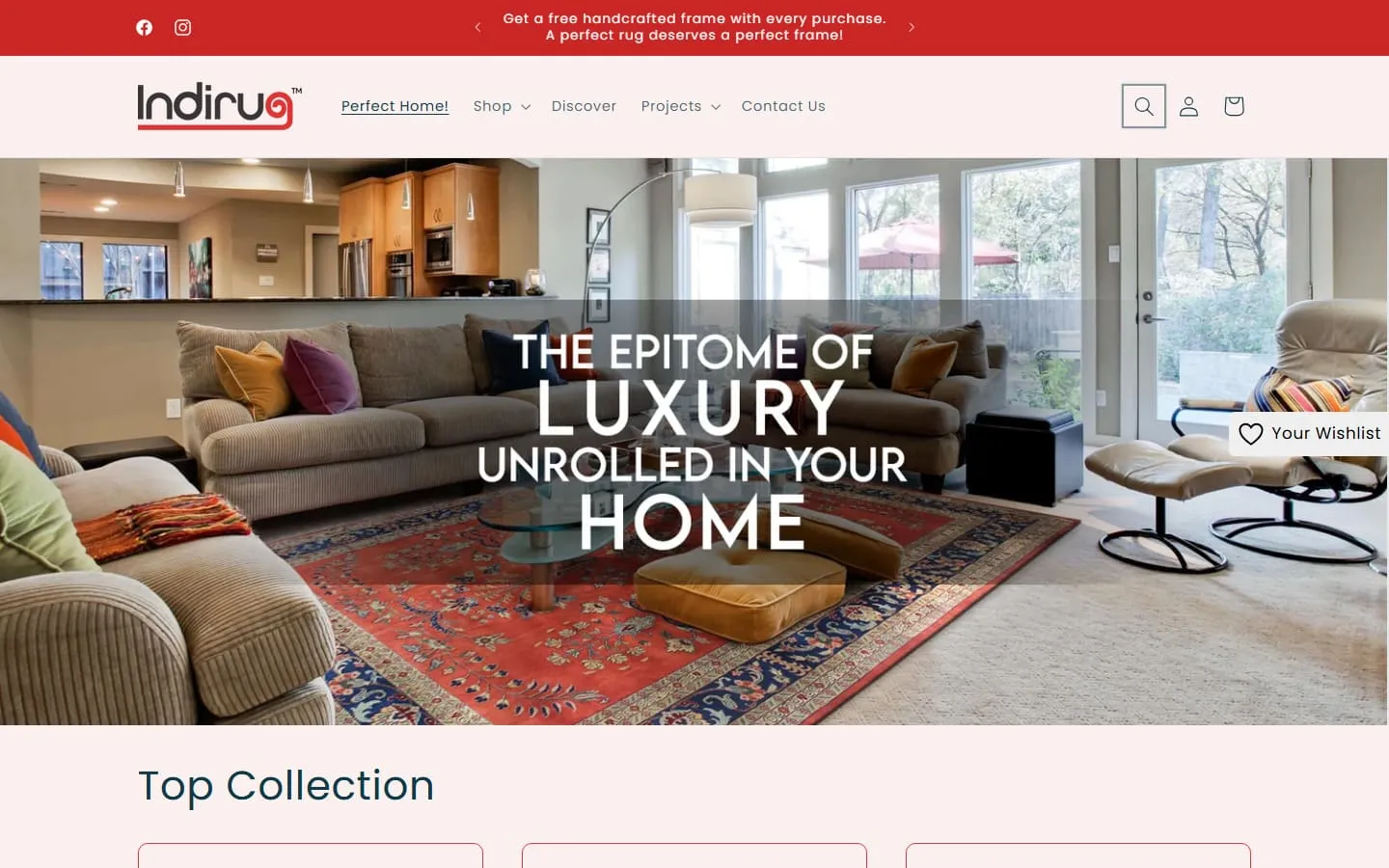Indirug Shopify store homepage